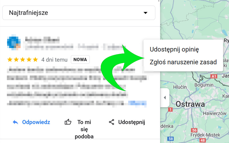 opinia google zgłaszanie